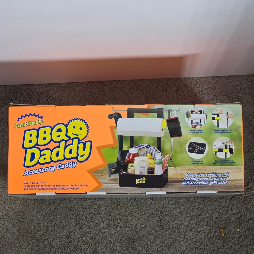 Scrub Daddy BBQ Daddy Accessory Caddy Grill Organizer Black 19.6x18.18x7.7 v1